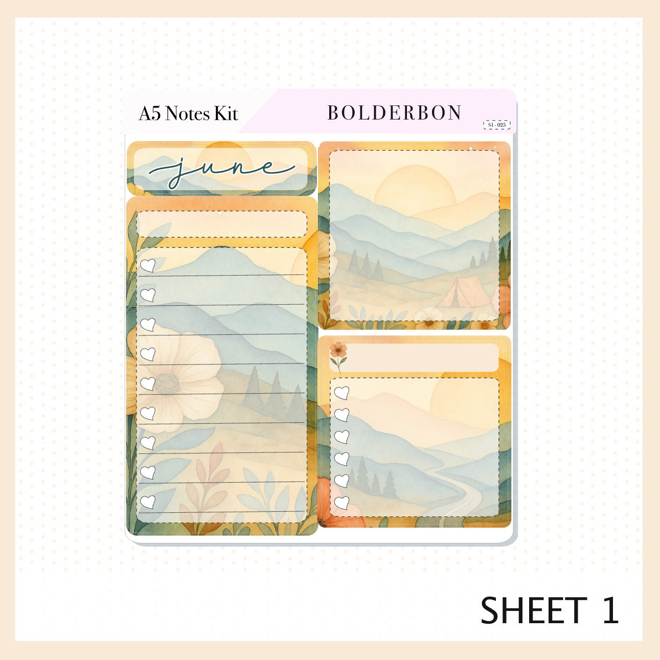 JUNE - A5 NOTES KIT || Planner Sticker Kit for A5 Planners and Notebooks