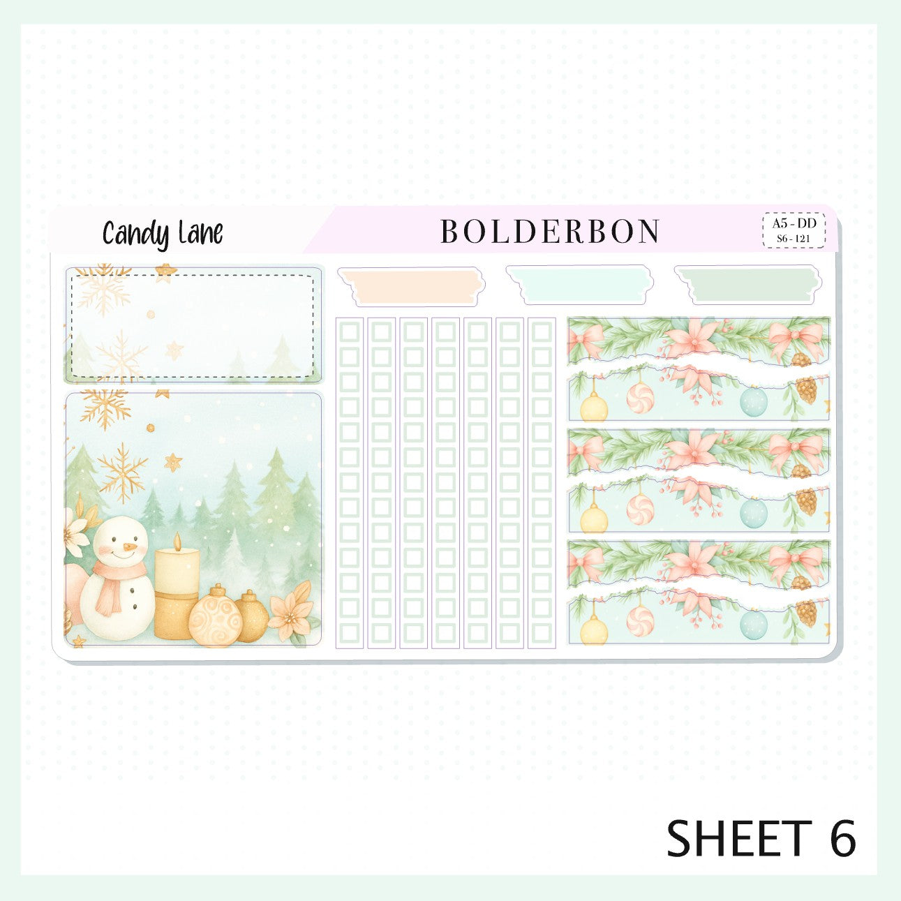 CANDY LANE A5 Daily Duo || Planner Sticker Kit