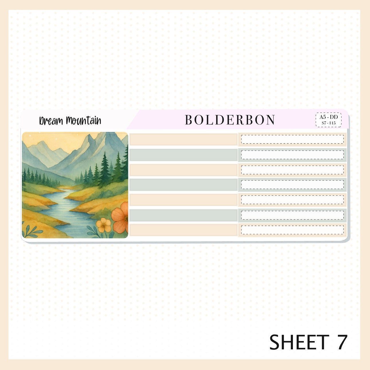 DREAM MOUNTAIN || A5 Daily Duo Planner Sticker Kit