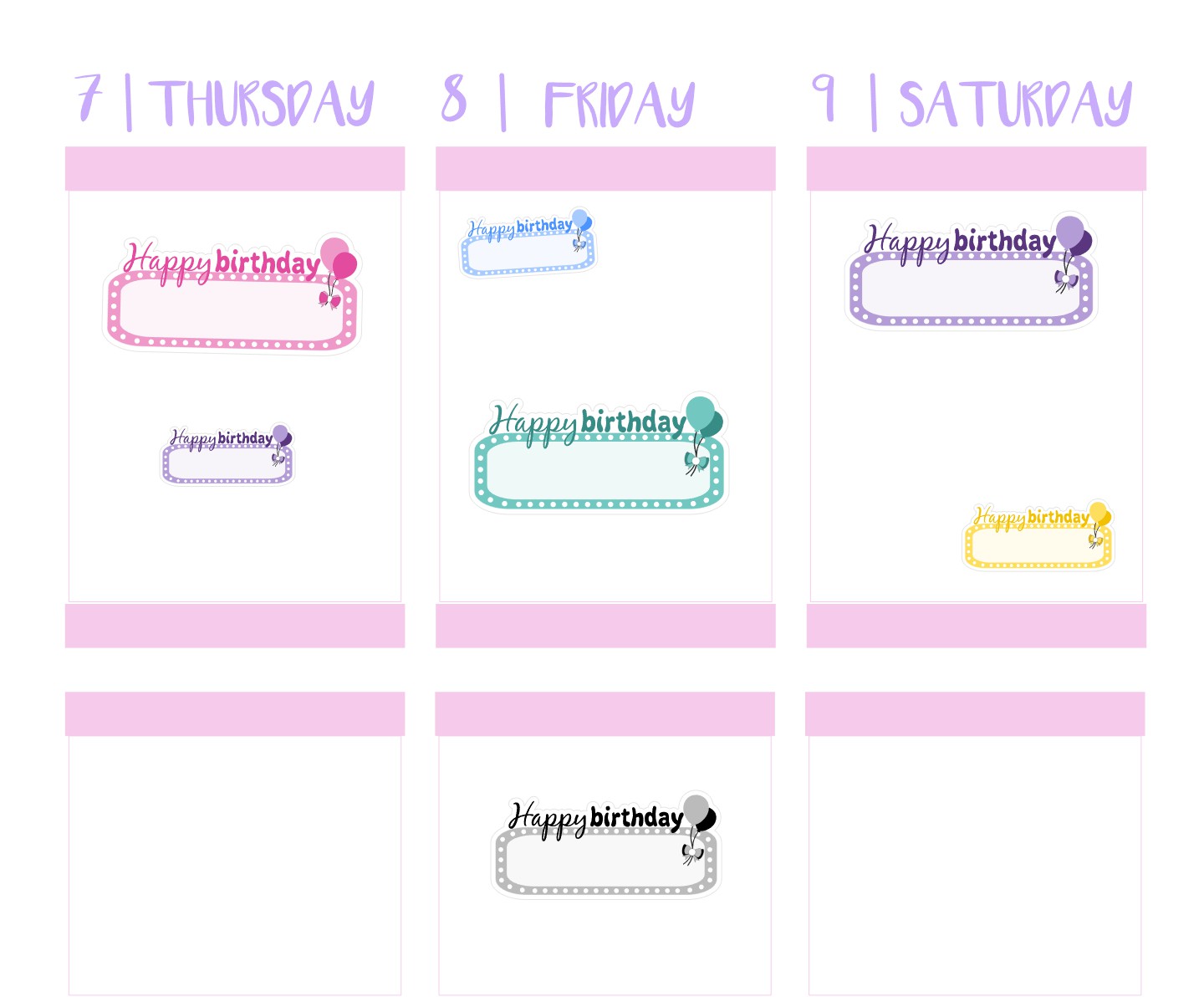 BIRTHDAY || Planner Stickers