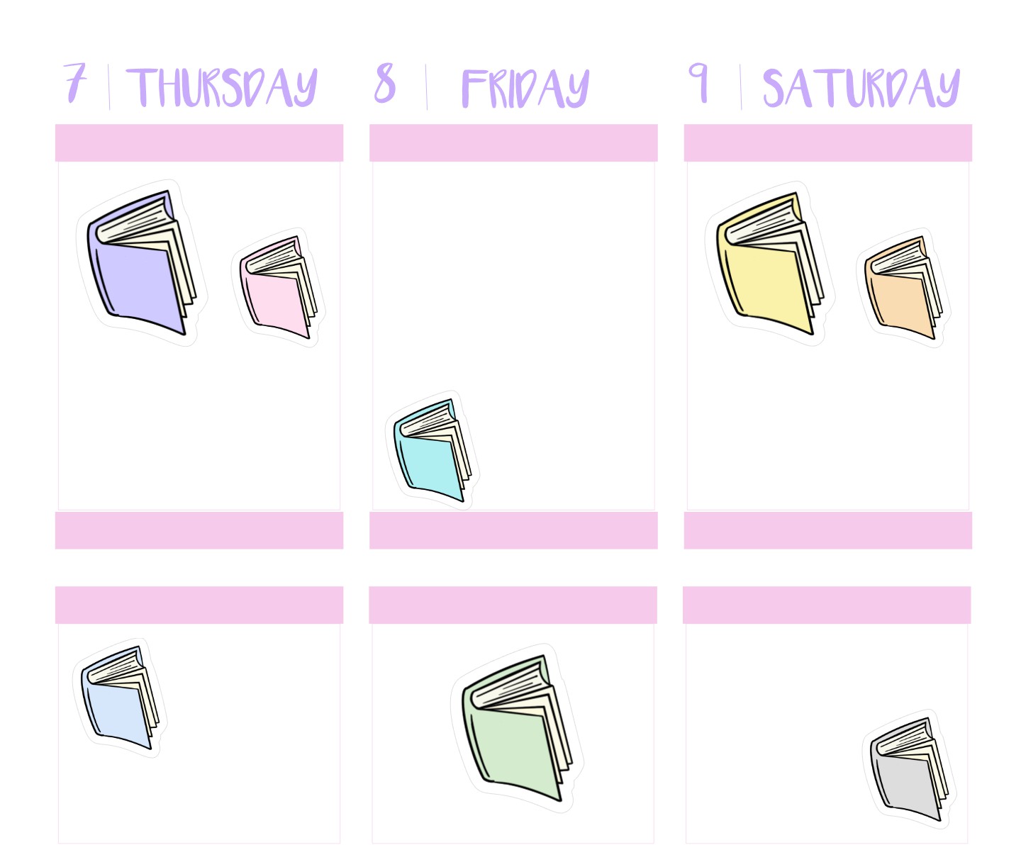 BOOK Planner Stickers || Pastel Reading Icons for Journals, Planners & Notebooks, Cute Book Stickers for Habit Tracking, Book Lovers