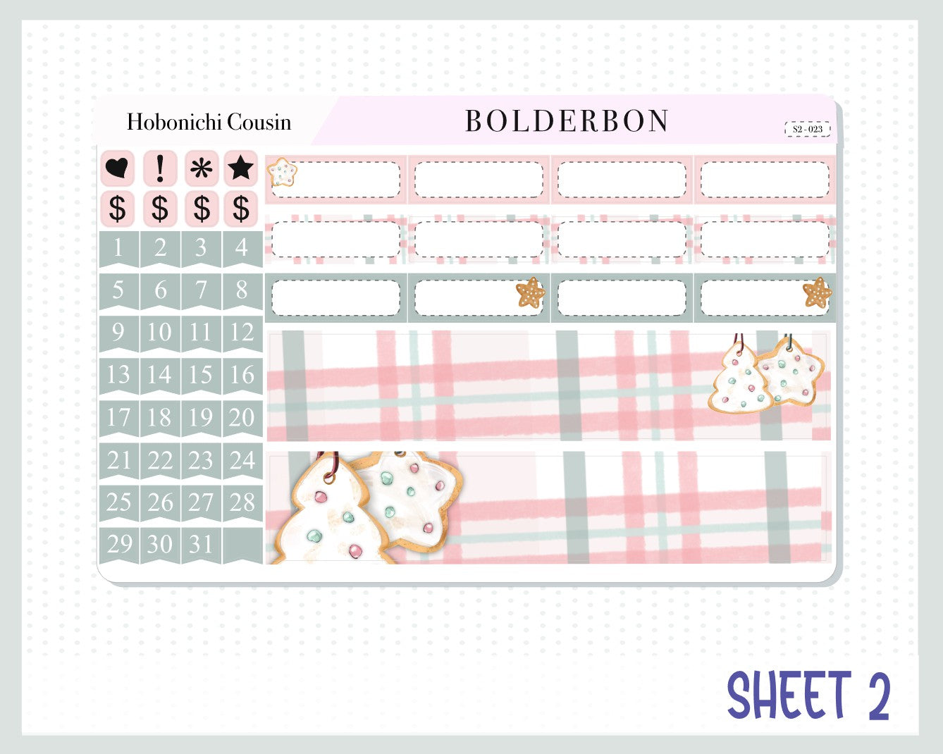 DECEMBER Hobonichi Cousin and A5 Day Free || Monthly Planner Sticker Kit