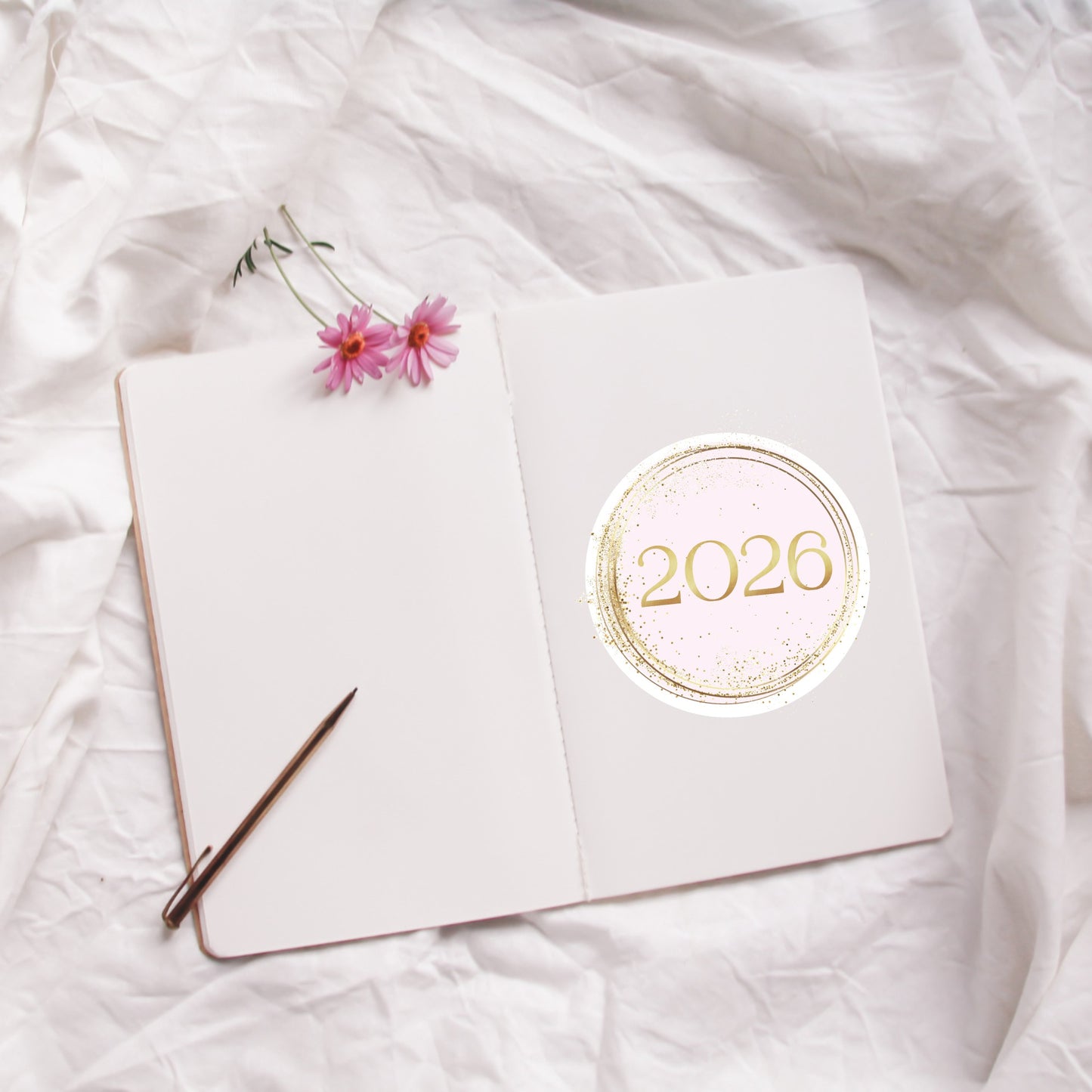 2026 CIRCLE STICKER || Elegant Circle Vinyl Decal for Journals, Notebooks & Planners and More!