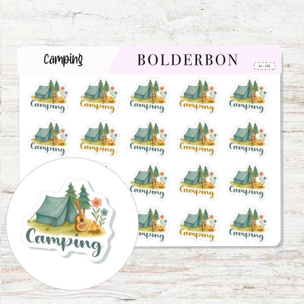 CAMPING Planner Stickers || Outdoor Adventure Icons for Journals & Planners