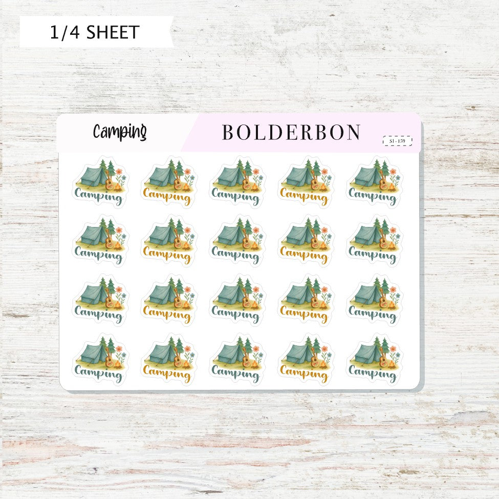 CAMPING Planner Stickers || Outdoor Adventure Icons for Journals & Planners