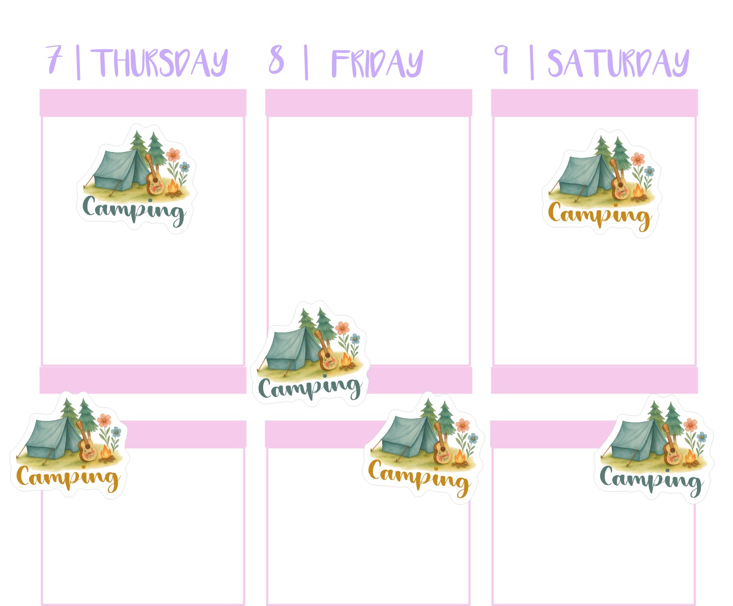 CAMPING Planner Stickers || Outdoor Adventure Icons for Journals & Planners