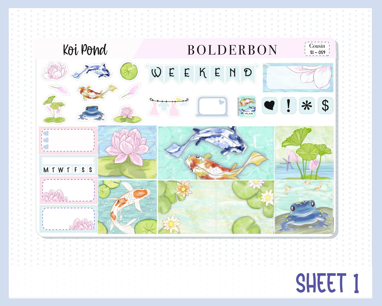 KOI POND || Hobonichi Cousin Planner Sticker Kit