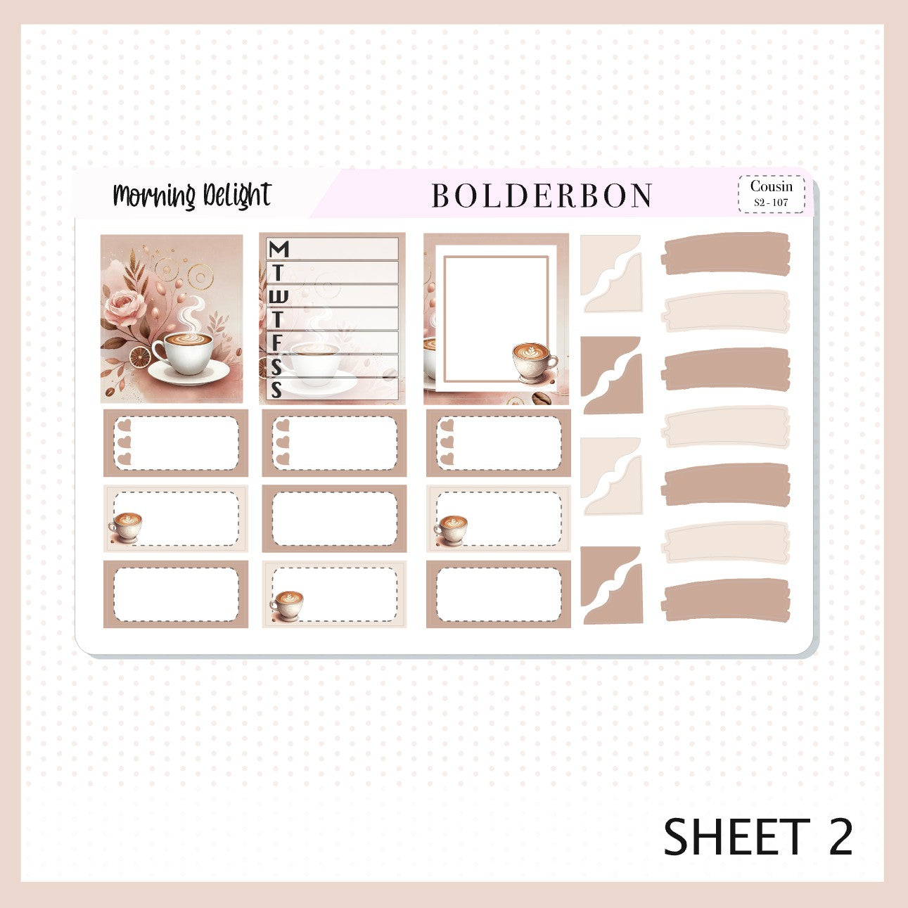 MORNING DELIGHT Hobonichi Cousin || Planner Sticker Kit