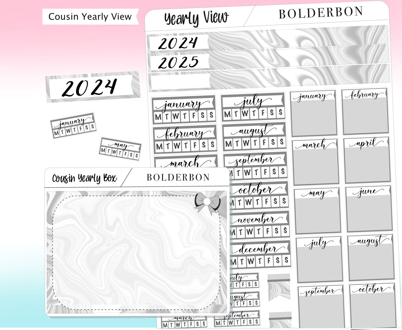 2024 Hobonichi Cousin Yearly Overview Sticker Kit – Shine Sticker