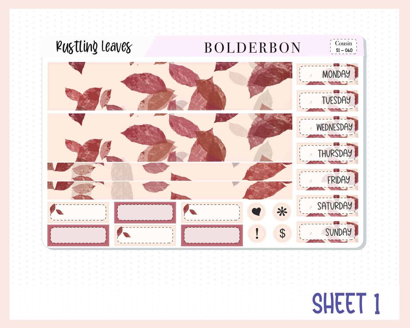 RUSTLING LEAVES Hobonichi Cousin || Weekly Planner Sticker Kit Hand Drawn