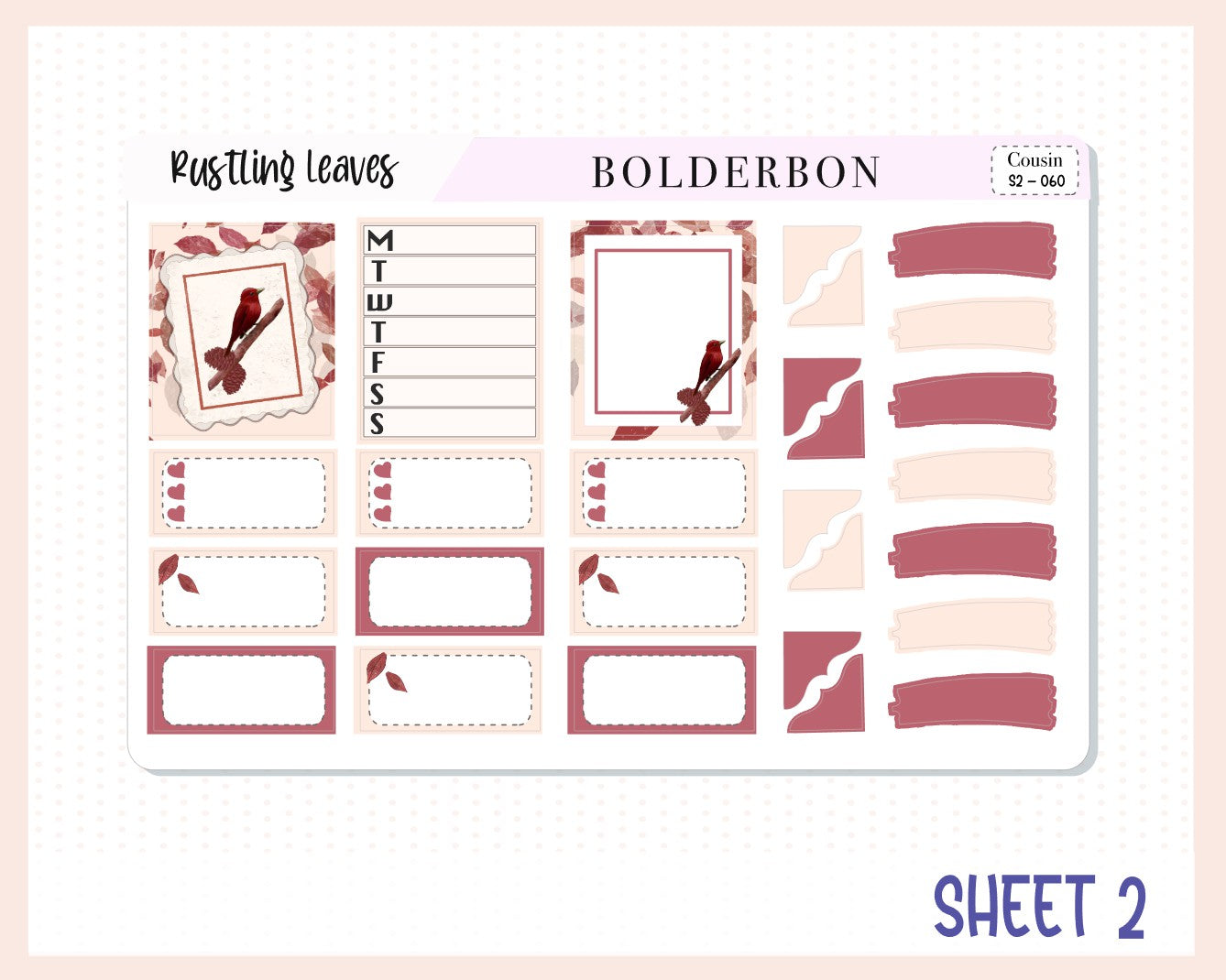 RUSTLING LEAVES Hobonichi Cousin || Weekly Planner Sticker Kit Hand Drawn
