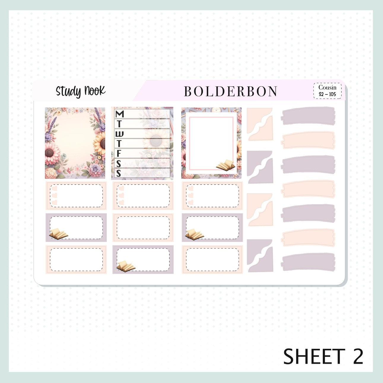 STUDY NOOK Hobonichi Cousin || Planner Sticker Kit