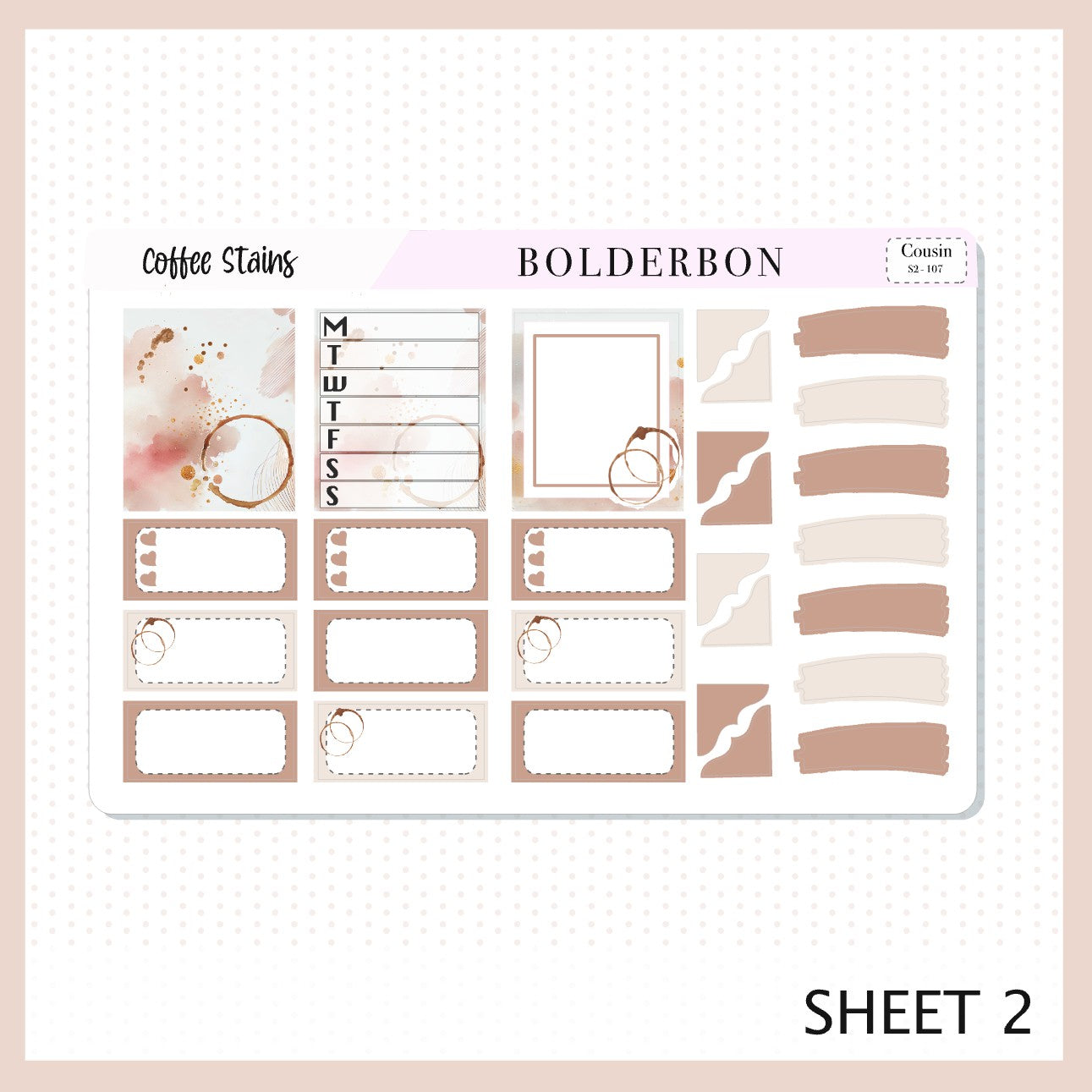 COFFEE STAINS Hobonichi Cousin || Planner Sticker Kit