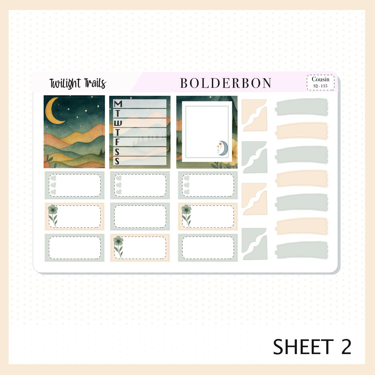 TWILIGHT TRAILS Hobonichi Cousin || A5 Planner Sticker Kit, Aesthetic Outdoor Nature Camping Weekly Planner Stickers