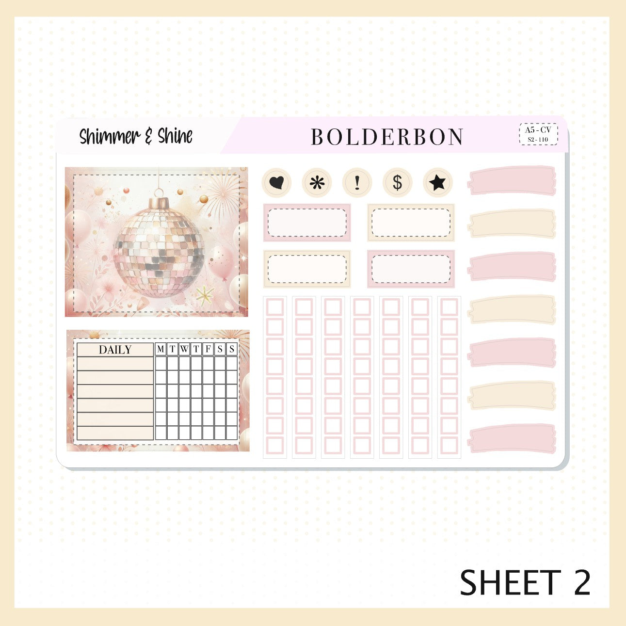 SHIMMER & SHINE "A5 Compact Vertical" || Planner Sticker Kit