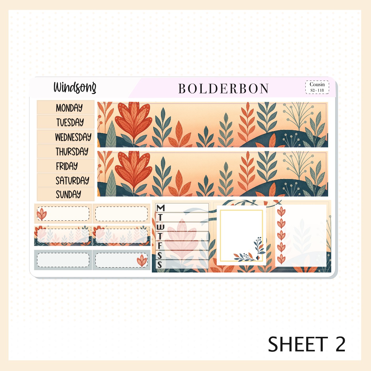 WINDSONG Hobonichi Cousin || A5 Planner Sticker Kit, Whimsical Woodland Forest Theme, Fall Leaves Vibe Planner Stickers