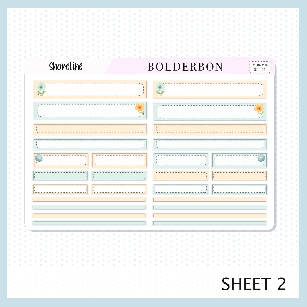 SHORELINE Erin Condren Dashboard Sticker kit || Coastal Beach and Nautical Vibe Planner Stickers