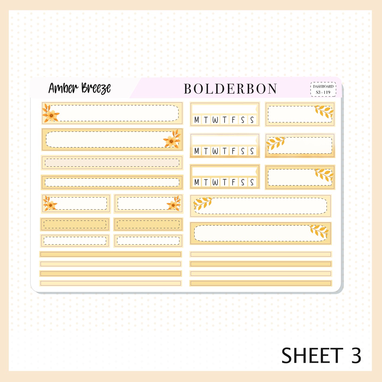 AMBER BREEZE Erin Condren Dashboard Sticker kit || Cozy Fall Floral Planner Stickers, Autumn Aesthetic Vibe