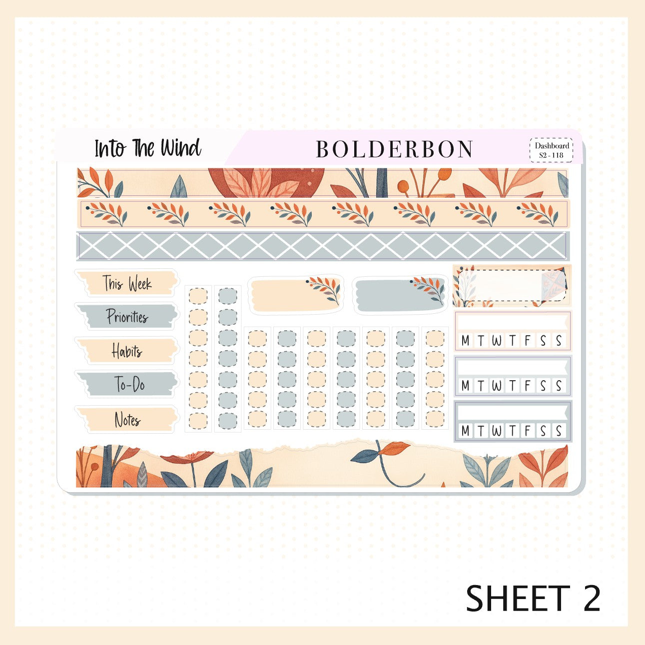 INTO THE WIND Erin Condren Dashboard Sticker kit || Whimsical Autumn Kite Theme, Fall Vibe Planner Stickers