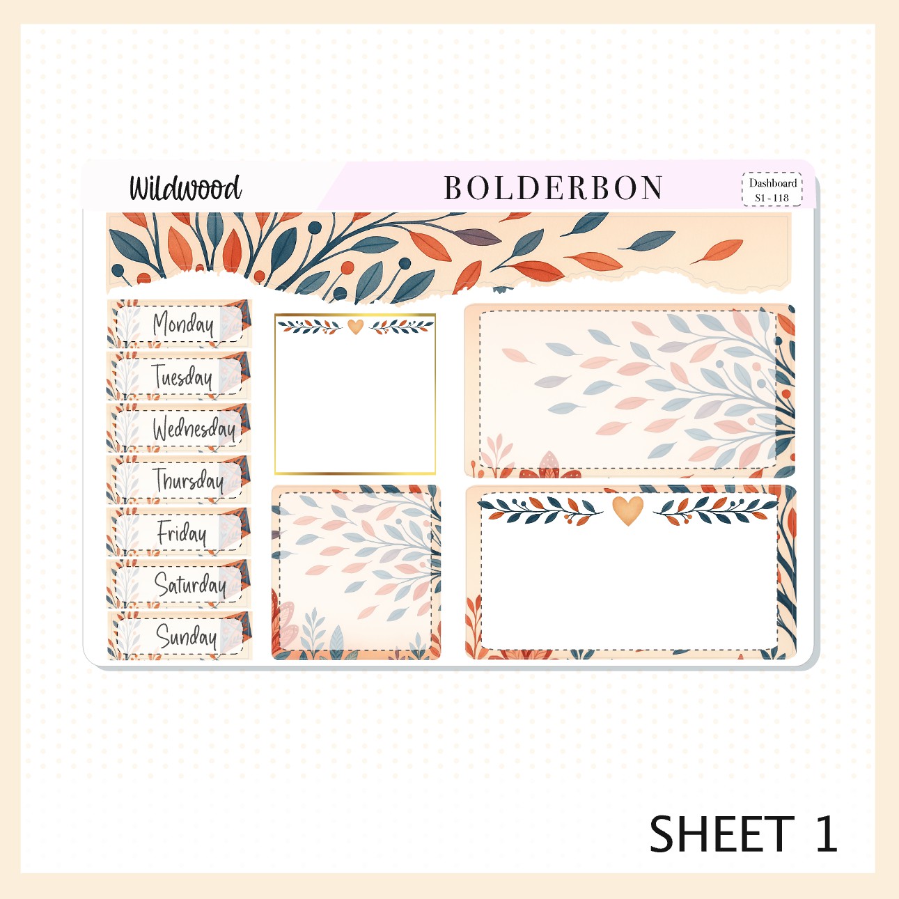 WILDWOOD Erin Condren Dashboard Sticker kit || Whimsical Woodland Forest Theme, Fall Leaves Vibe Planner Stickers