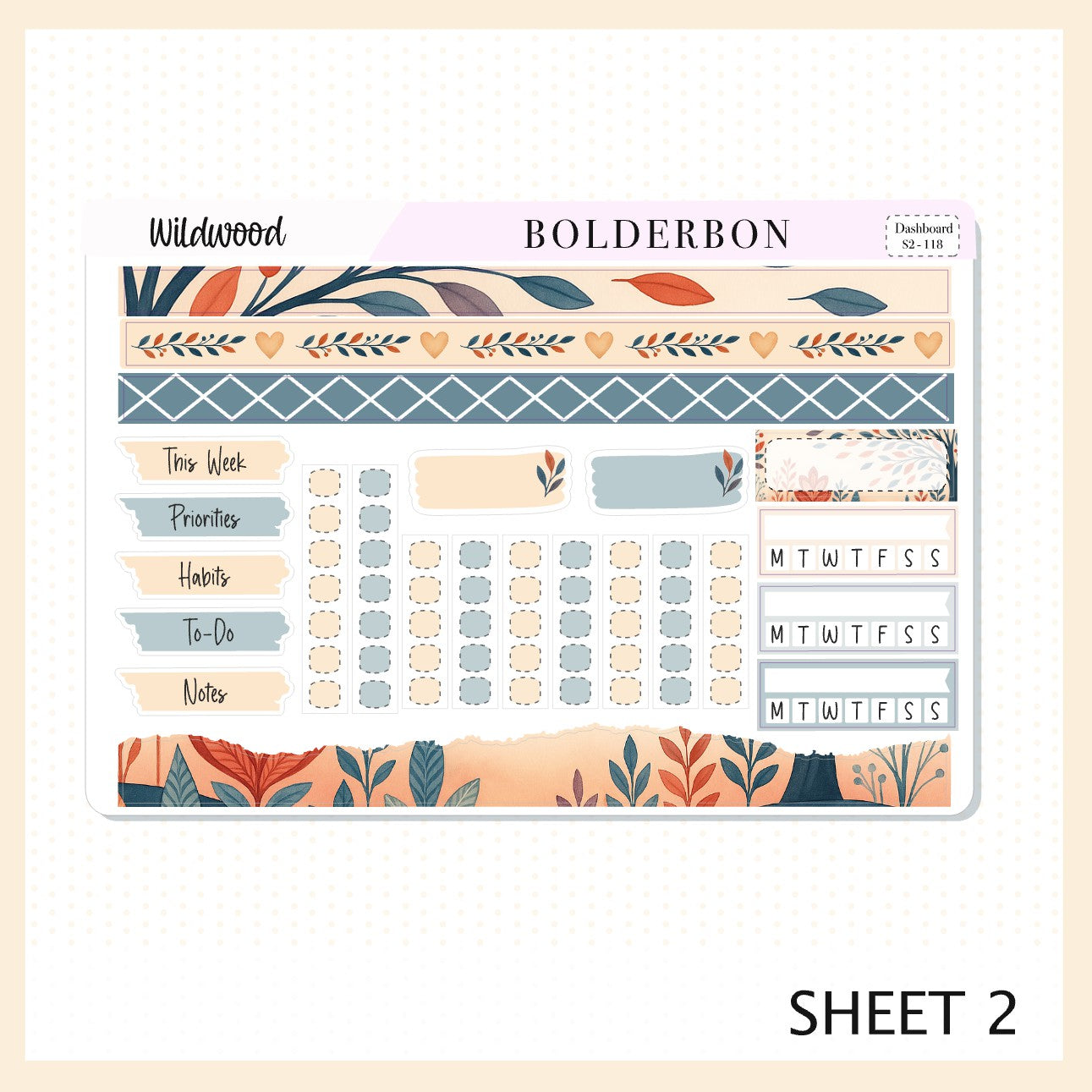 WILDWOOD Erin Condren Dashboard Sticker kit || Whimsical Woodland Forest Theme, Fall Leaves Vibe Planner Stickers