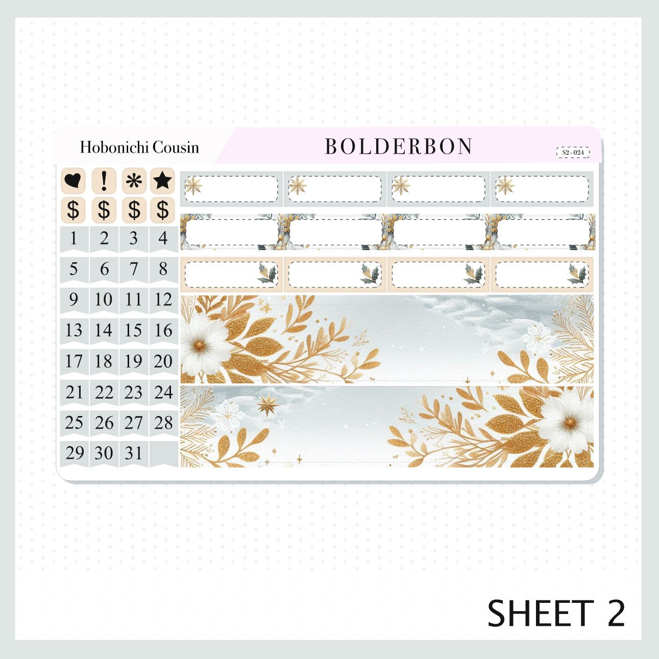 DECEMBER Hobonichi Cousin and A5 Day Free || Monthly Planner Sticker Kit