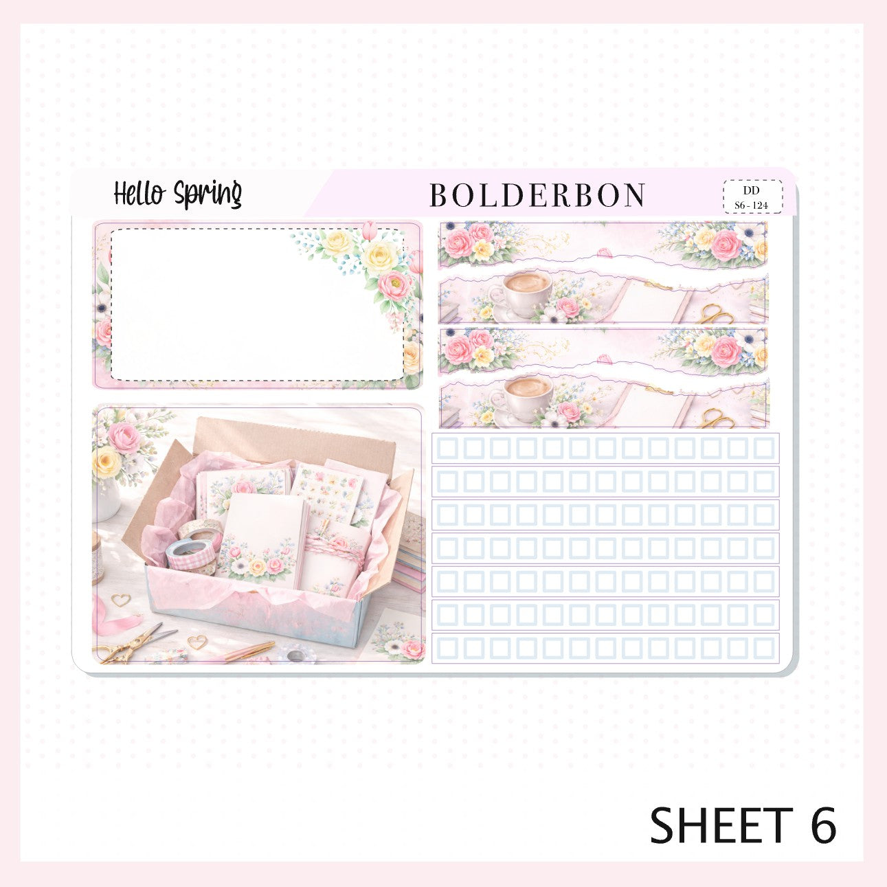 HELLO SPRING 7x9 Daily Duo || Planner Sticker Kit for Erin Condren