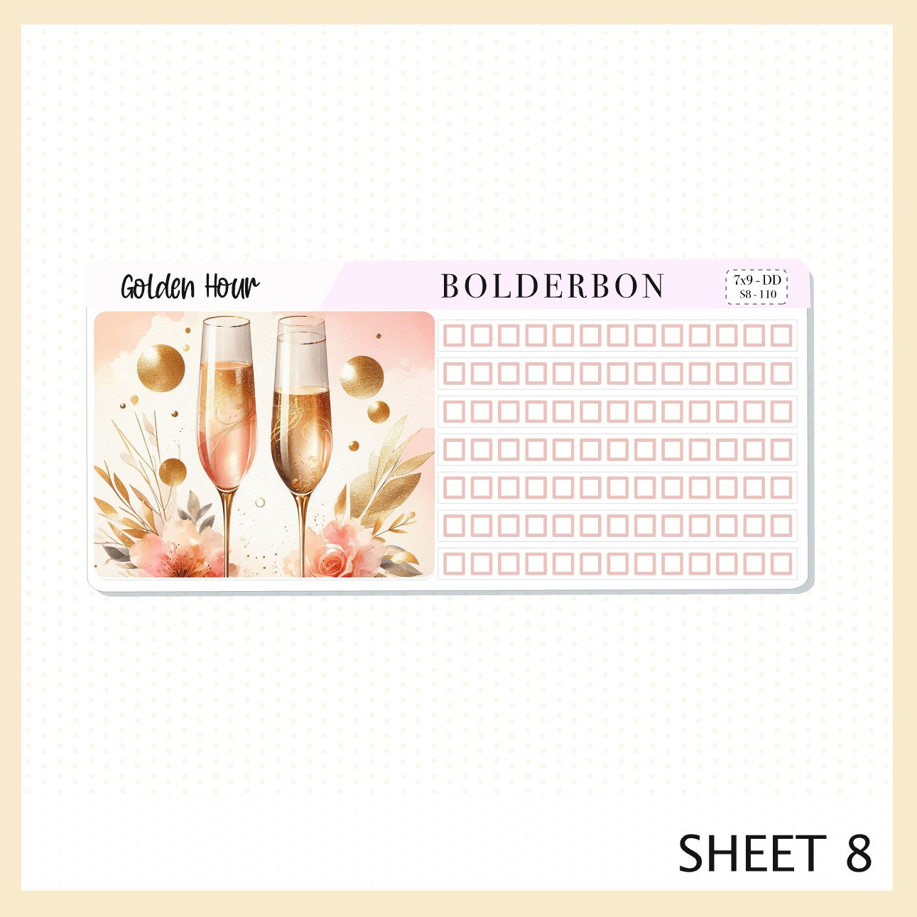 GOLDEN HOUR 7x9 Daily Duo || Planner Sticker Kit for Erin Condren