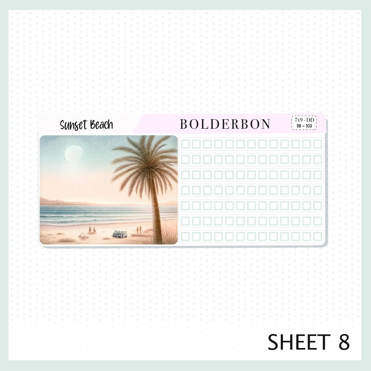 SUNSET BEACH 7x9 Daily Duo || Planner Sticker Kit for Erin Condren