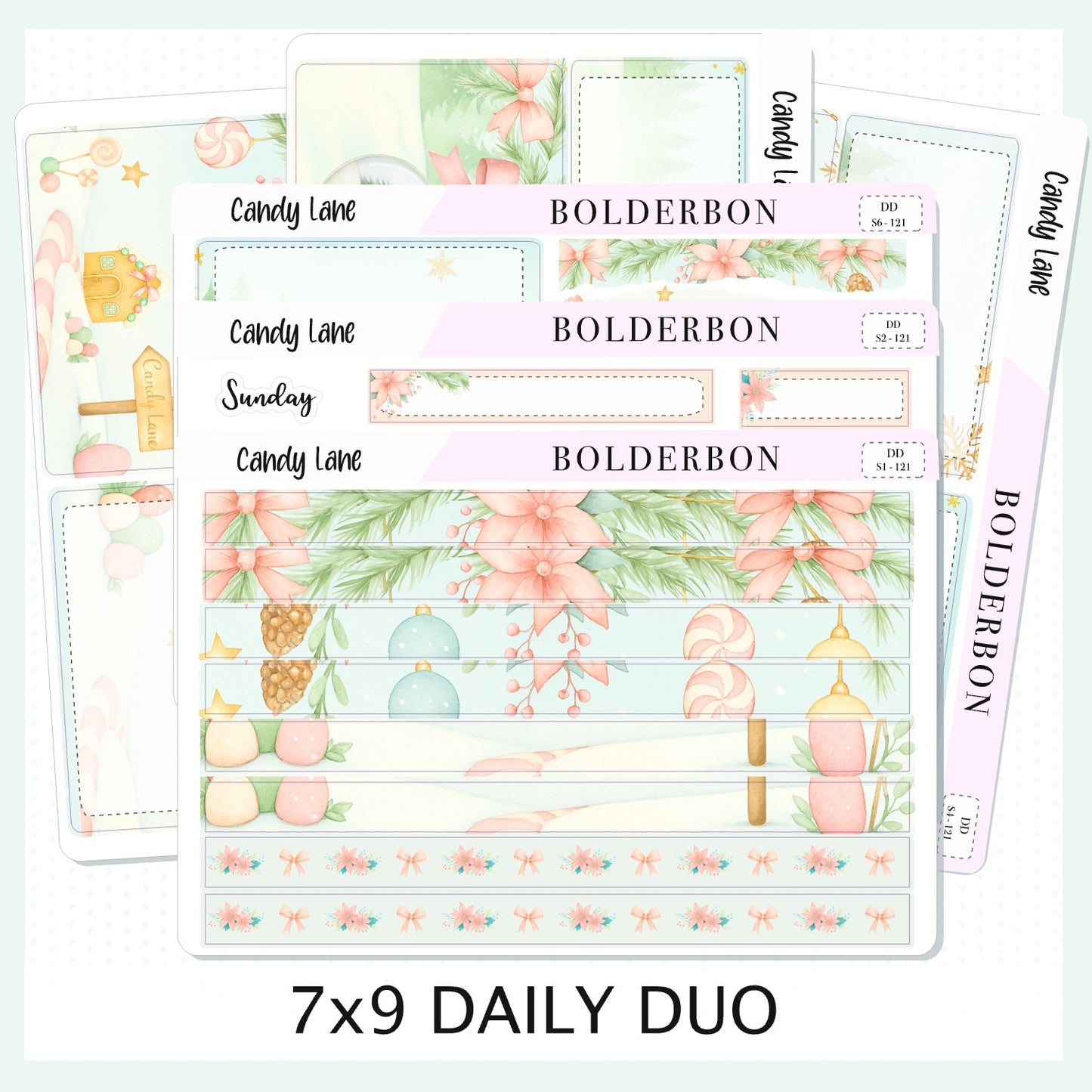 CANDY LANE 7x9 Daily Duo || Planner Sticker Kit for Erin Condren