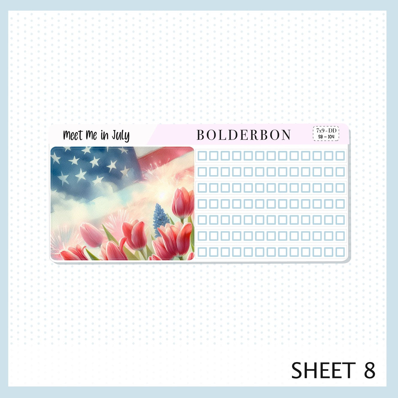 MEET ME IN JULY 7x9 Daily Duo || Planner Sticker Kit for Erin Condren