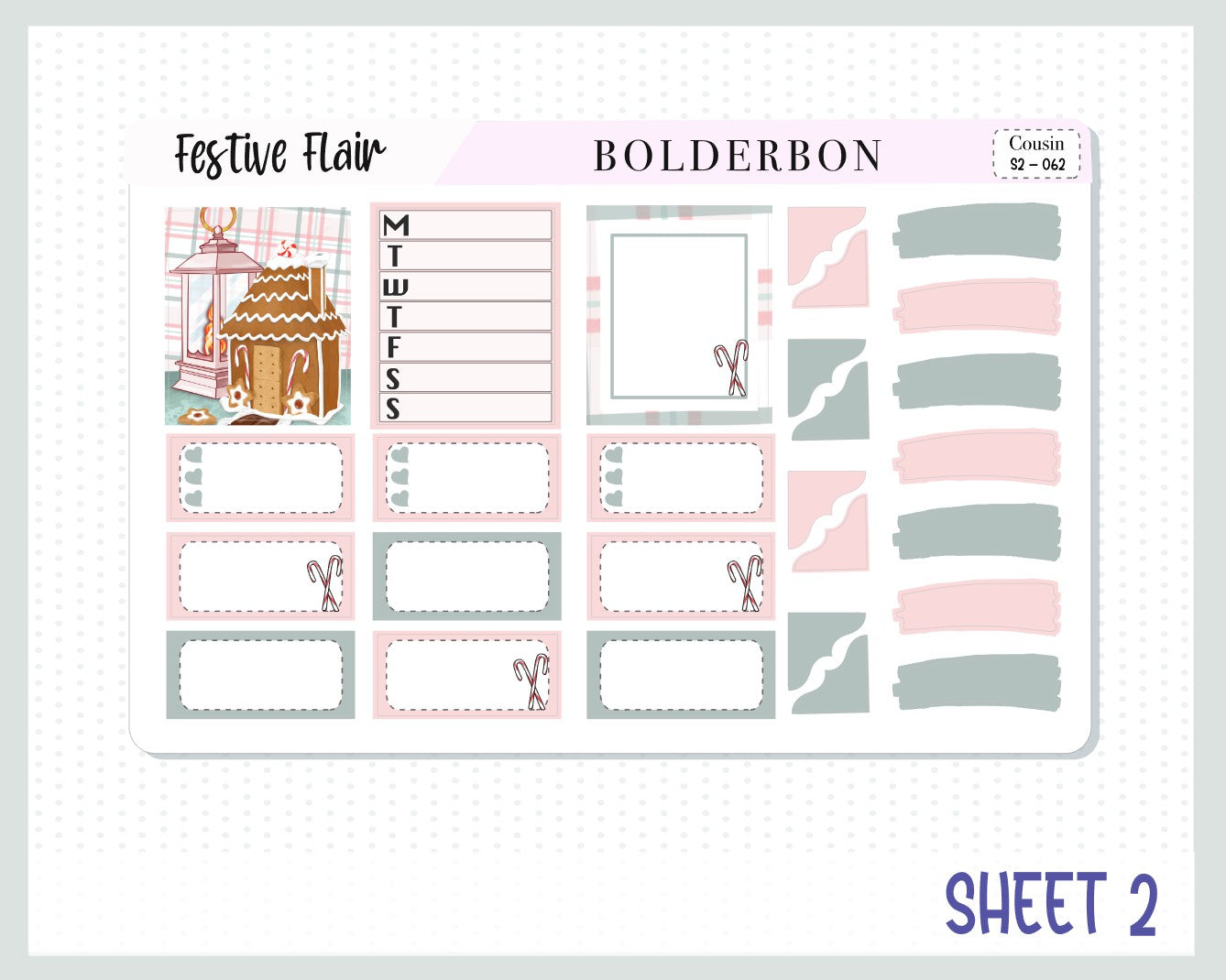 FESTIVE FLAIR Hobonichi Cousin || Weekly Planner Sticker Kit Hand Drawn
