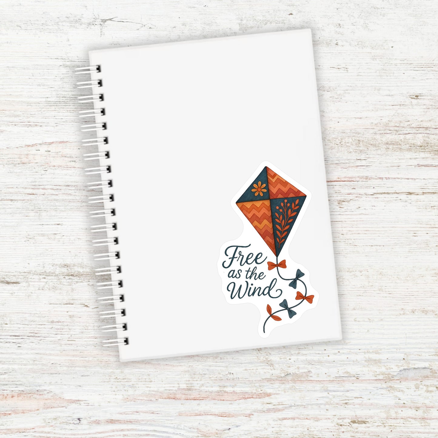 FREE AS THE WIND Sticker || Whimsical Autumn Vinyl Sticker, Boho Kite Sticker, Fall Folk Art Laptop Decal