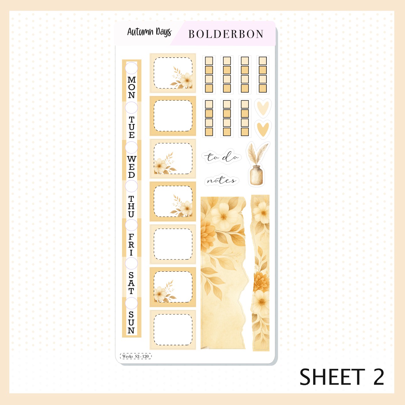 AUTUMN DAYS Hobonichi Weeks || Cozy Fall Floral Planner Stickers, Autumn Aesthetic Vibe