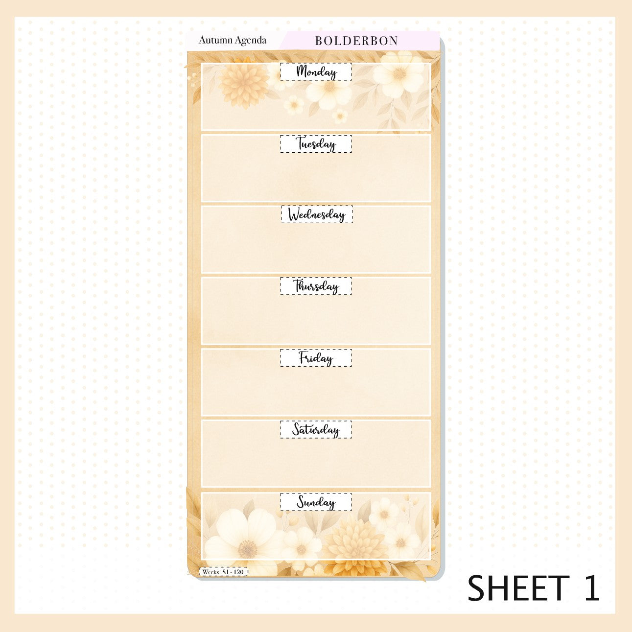 AUTUMN AGENDA Hobonichi Weeks || Cozy Fall Floral Planner Stickers, Autumn Aesthetic Vibe