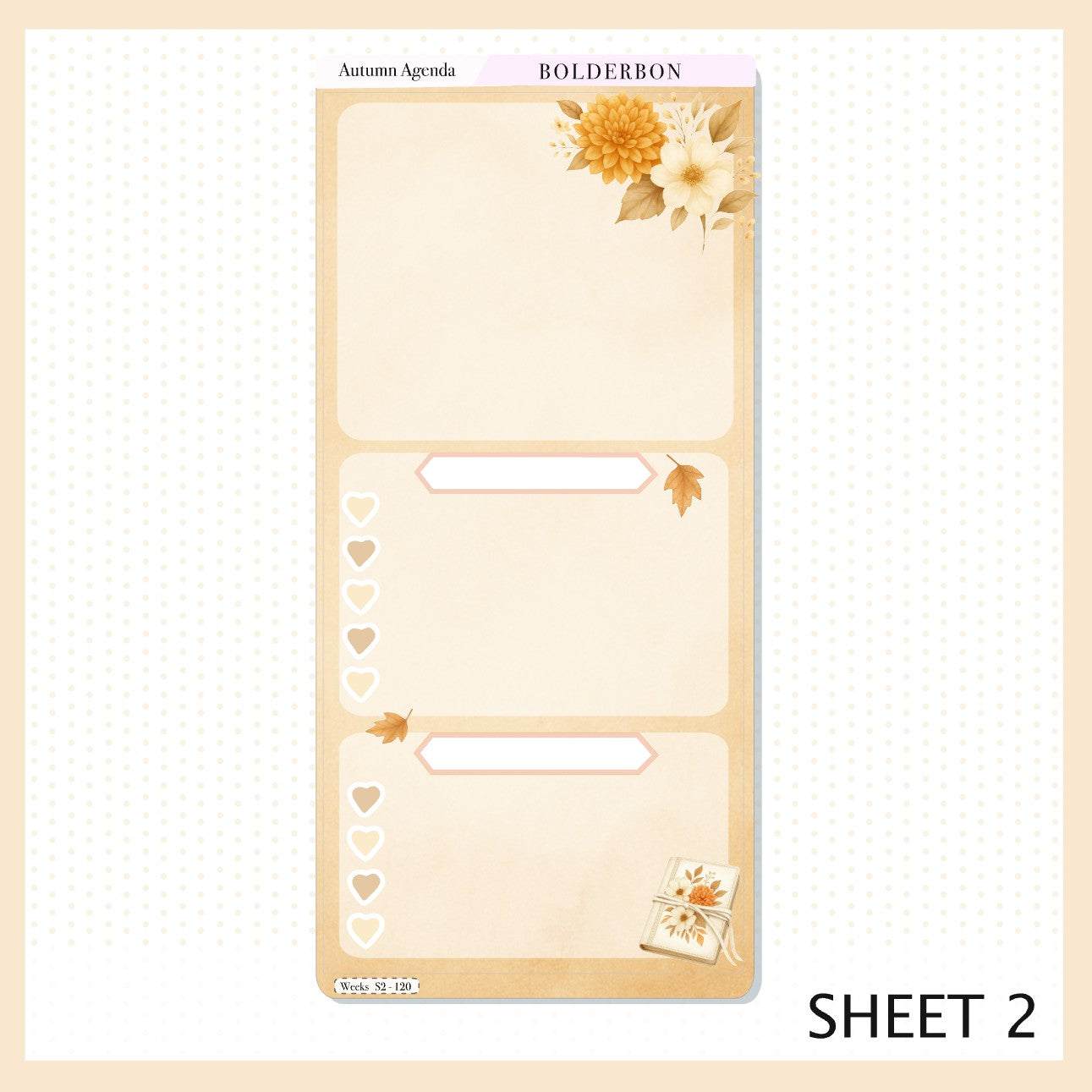 AUTUMN AGENDA Hobonichi Weeks || Cozy Fall Floral Planner Stickers, Autumn Aesthetic Vibe