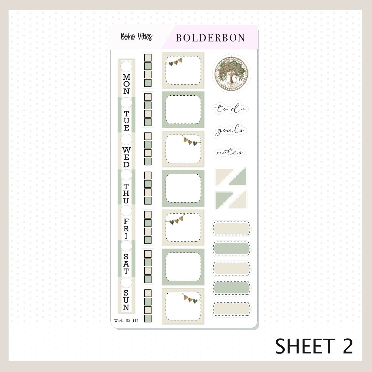 BOHO VIBES Hobonichi Weeks || Planner Sticker Kit