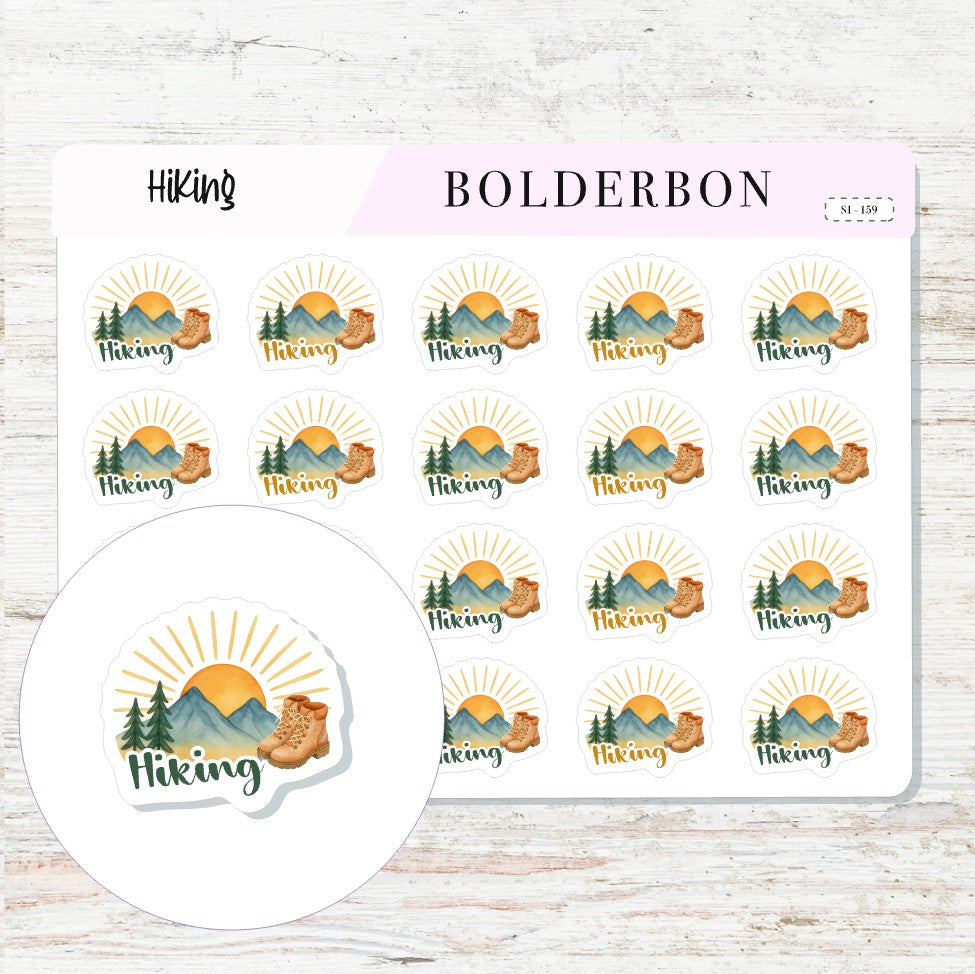 HIKING Planner Stickers || Outdoor Adventure Icons for Journals & Planners