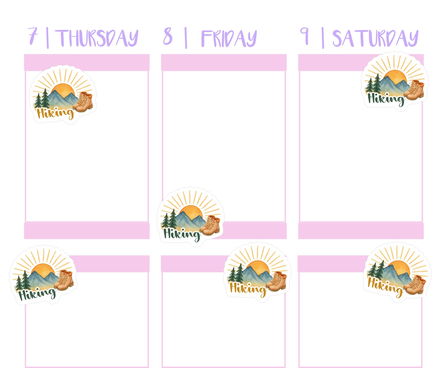 HIKING Planner Stickers || Outdoor Adventure Icons for Journals & Planners