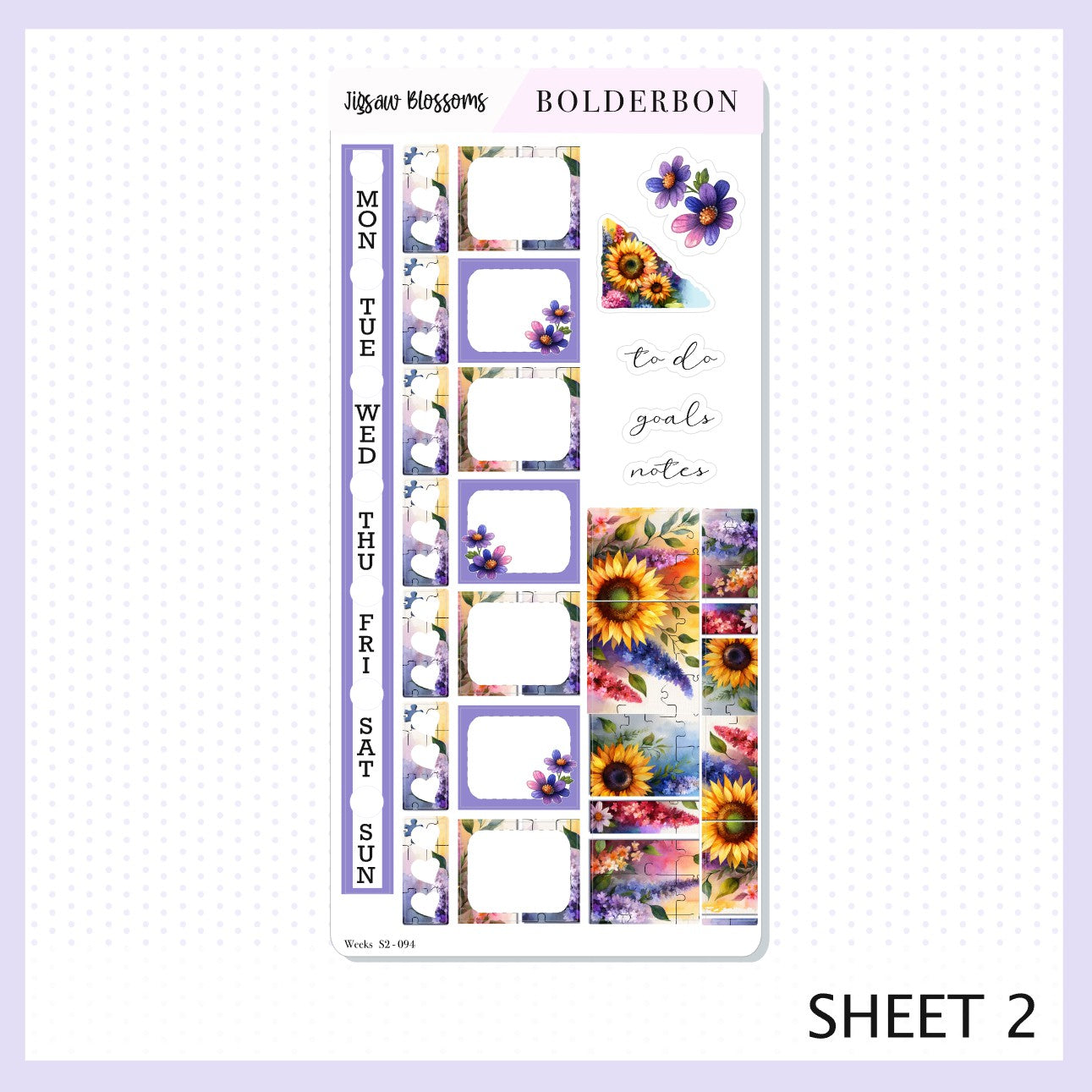JIGSAW BLOSSOMS Hobonichi Weeks || Planner Sticker Kit