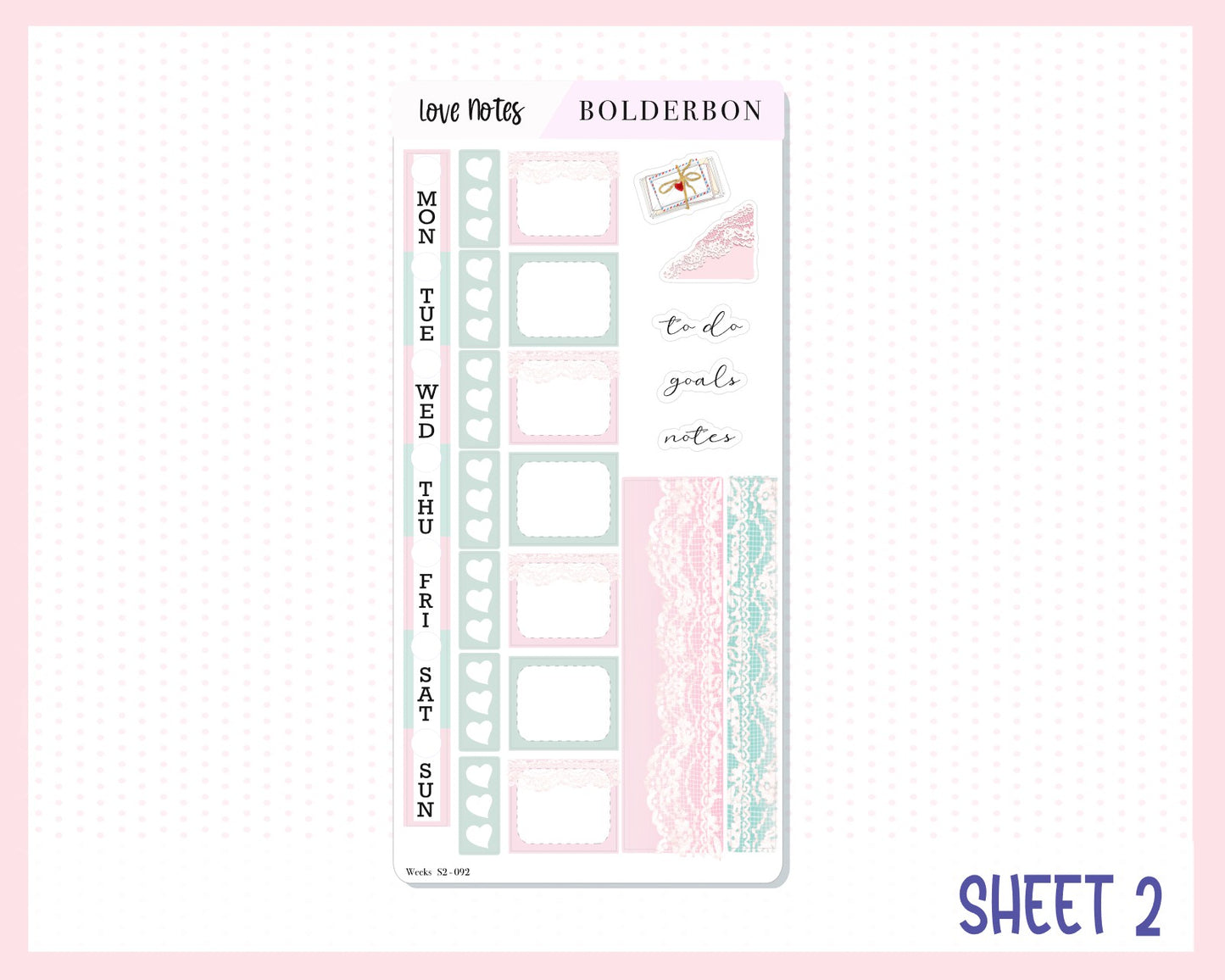 LOVE NOTES Hobonichi Weeks || Weekly Planner Sticker Kit