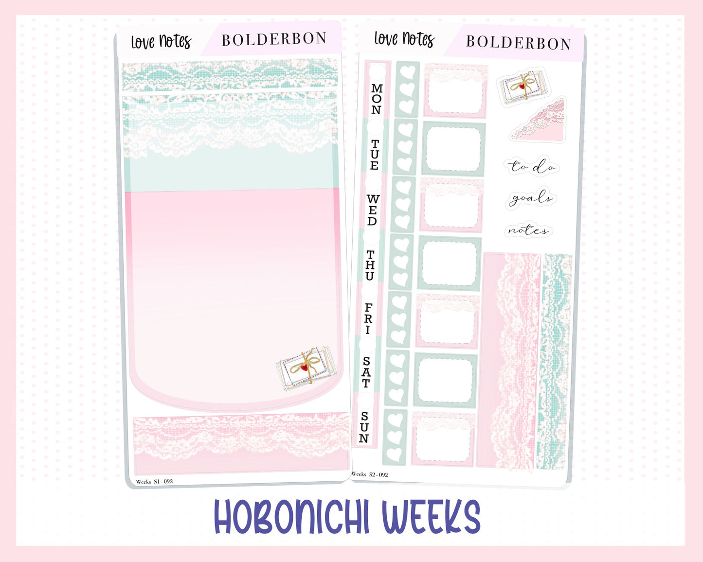 LOVE NOTES Hobonichi Weeks || Weekly Planner Sticker Kit