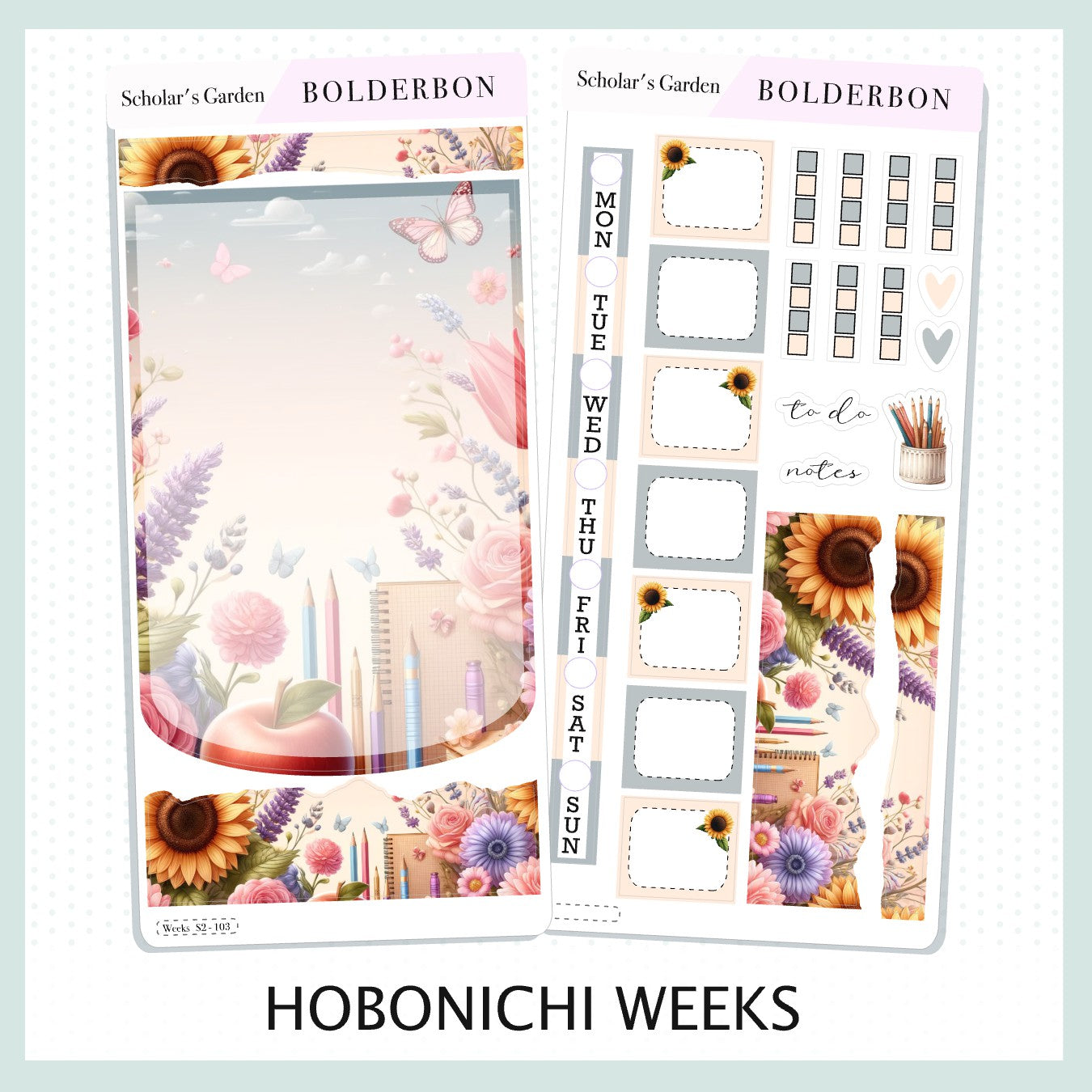 SCHOLAR'S GARDEN Hobonichi Weeks || Planner Sticker Kit