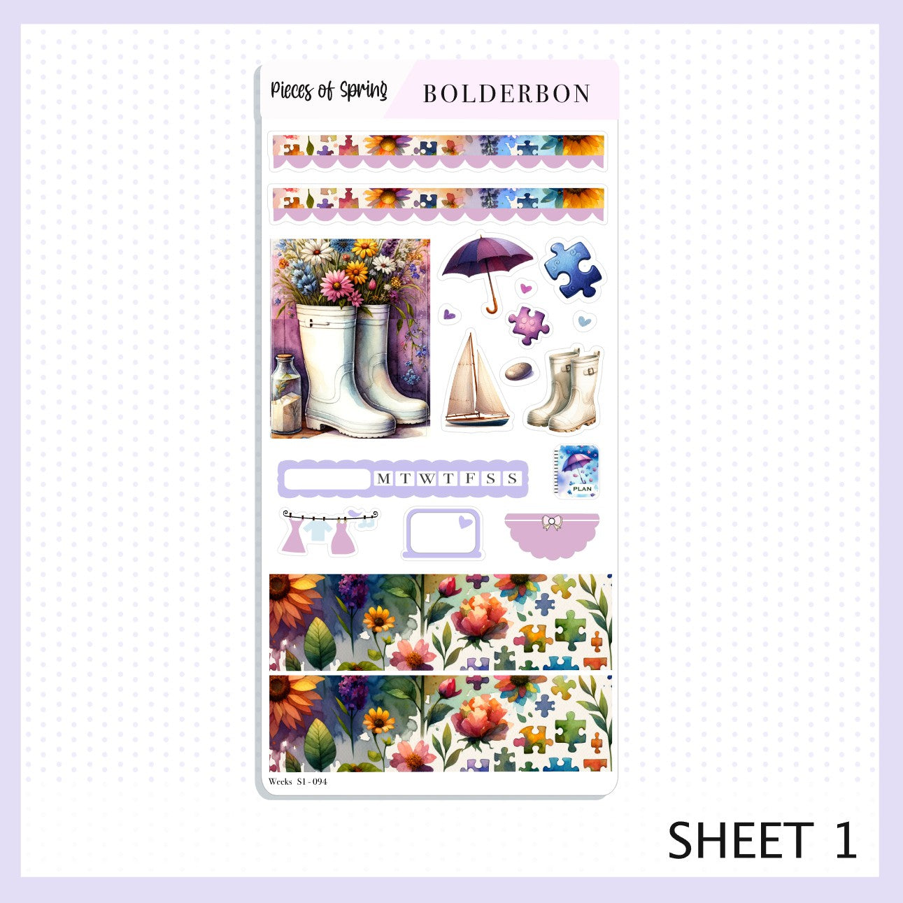 PIECES OF SPRING Hobonichi Weeks || Planner Sticker Kit