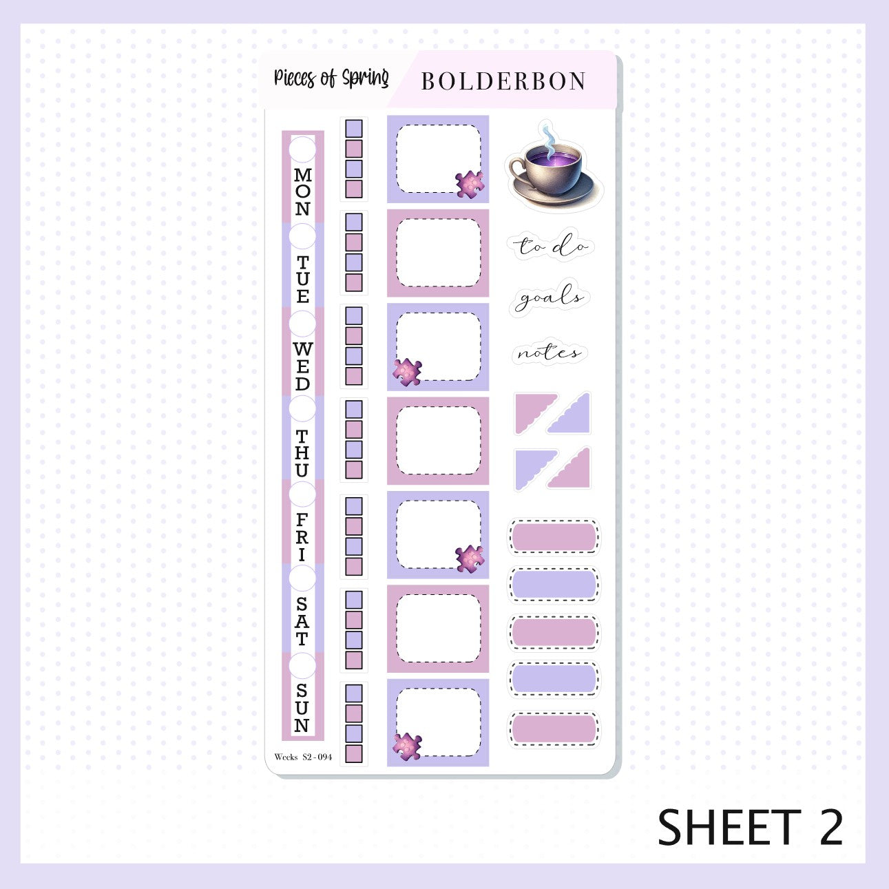 PIECES OF SPRING Hobonichi Weeks || Planner Sticker Kit