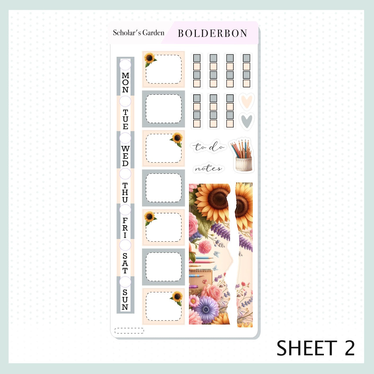 SCHOLAR'S GARDEN Hobonichi Weeks || Planner Sticker Kit