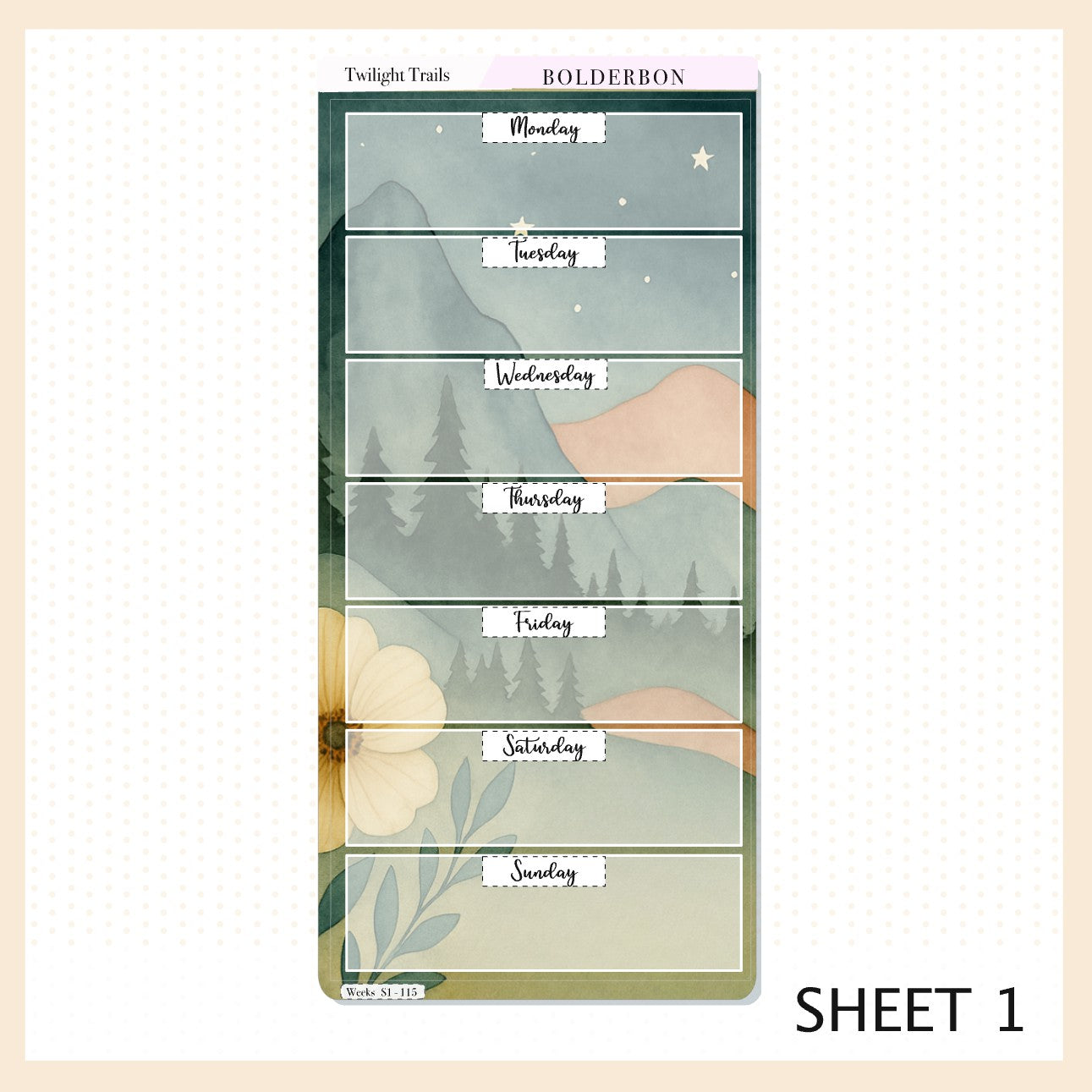 TWILIGHT TRAILS Hobonichi Weeks || Aesthetic Outdoor Nature Camping, Weekly Planner Sticker Kit )