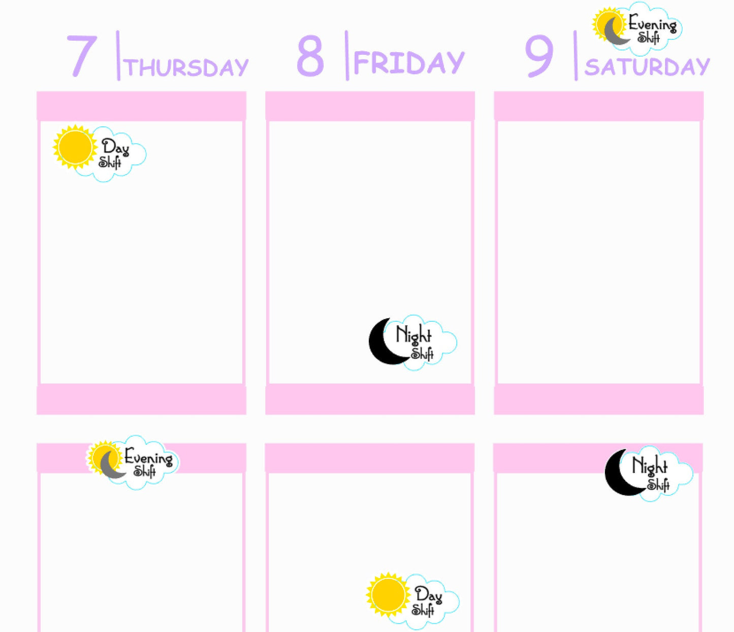 SHIFT STICKERS || Planner Stickers, Nurse Stickers, Doctor Shifts, Functional