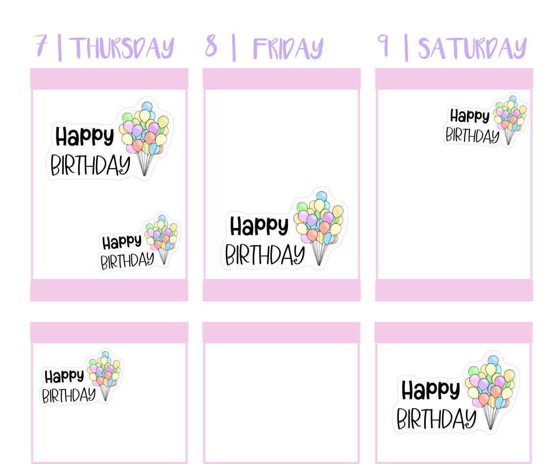HAPPY BIRTHDAY BALLOON || Planner Stickers