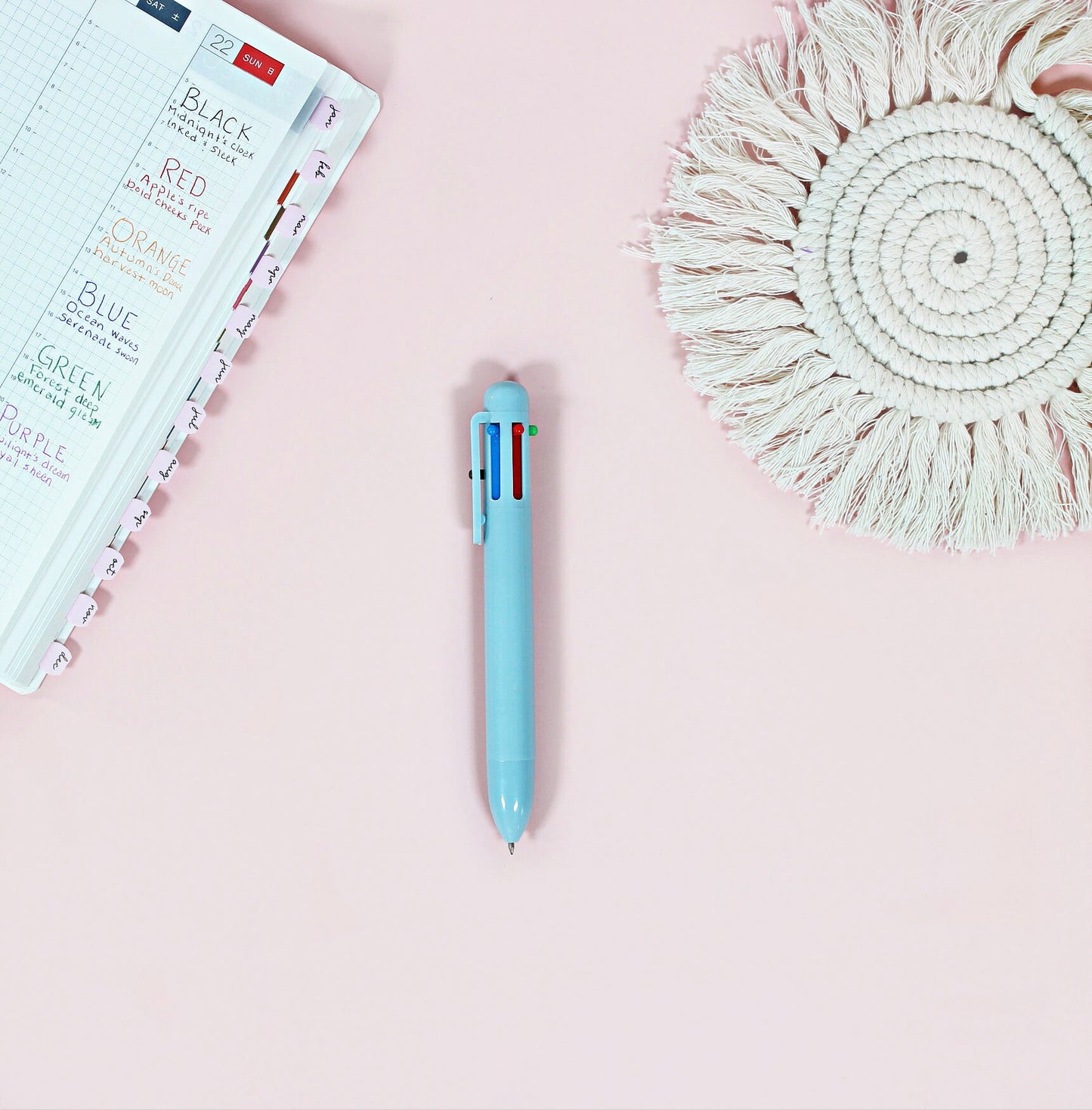 MULTI COLOR Click Pens || Pastel, 6 colors in one ballpoint pen, Assorted Colors, Journaling, Hobonichi, Planner, Bible